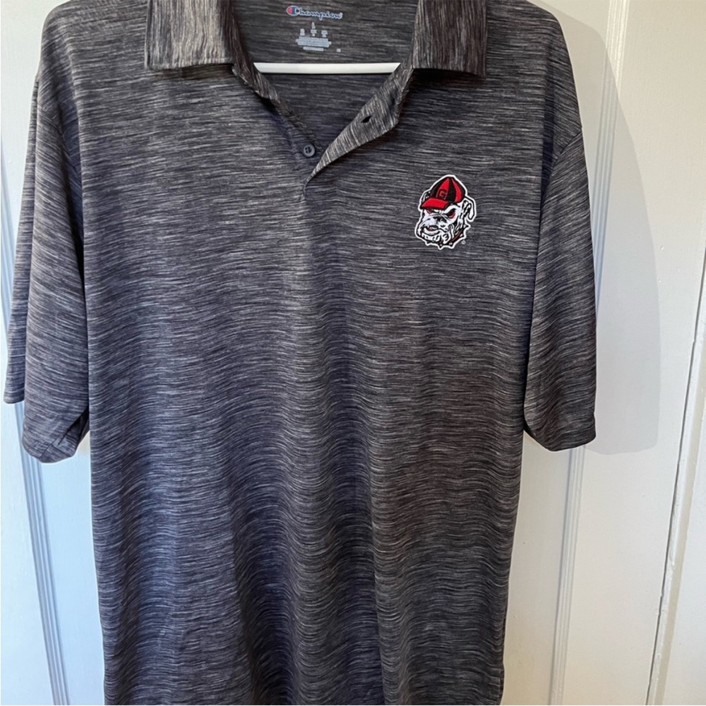 UGA Bulldogs Champion Polo Shirt Size Large Gray Athletic Performance